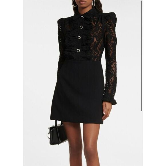 Rebecca Vallance Women's Black Kelsey Lace Minidress Size 12 Formal - Picture 1 of 11